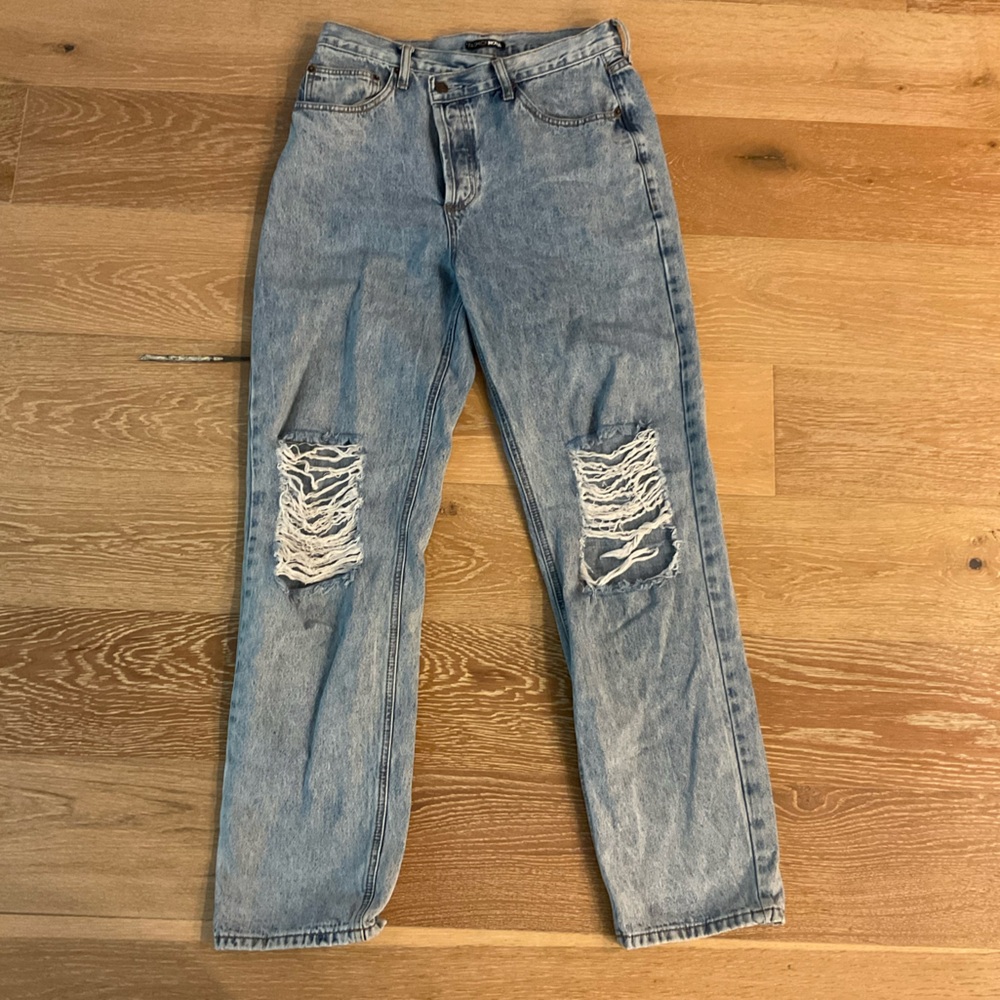 Slant waist jeans
